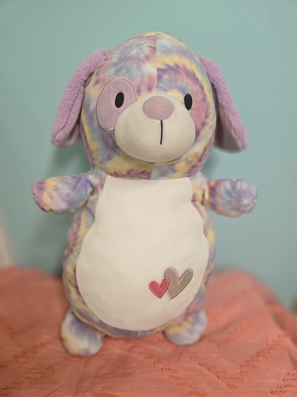 Squishmallows Pastel Tie-Dye Dog Plush with Purple Ears